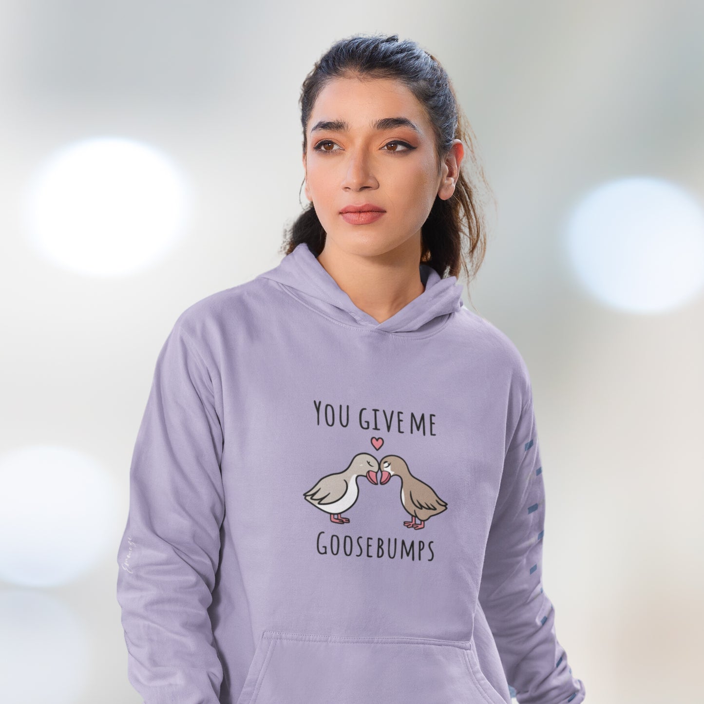 You Give Me Goosebumps Premium Regular Fit Hoodie for Her - Lavender