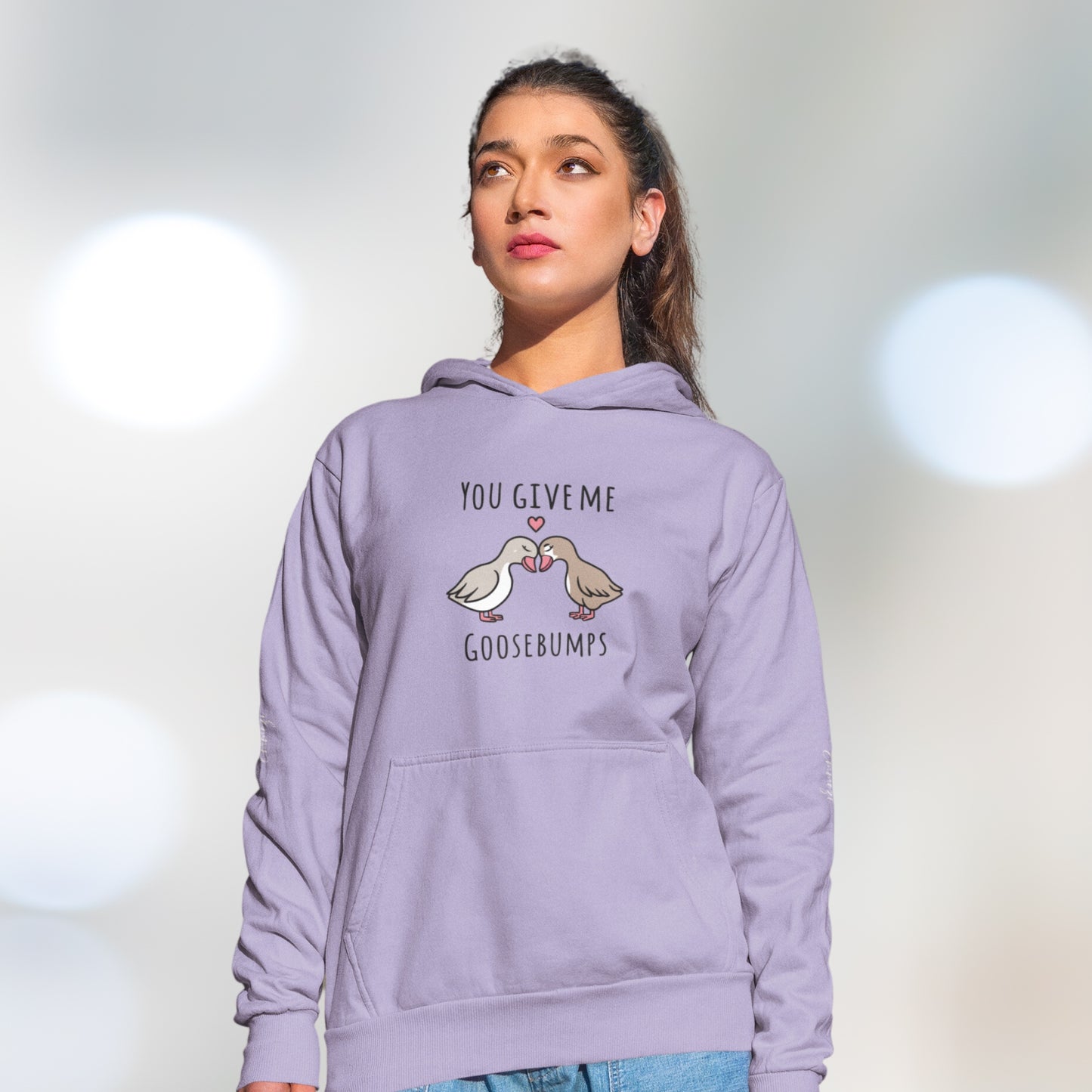 You Give Me Goosebumps Premium Regular Fit Hoodie for Her - Lavender