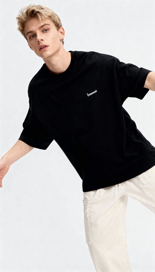Premium Unisex Oversized Drop Shoulder T-Shirt Black – EMMOZI
