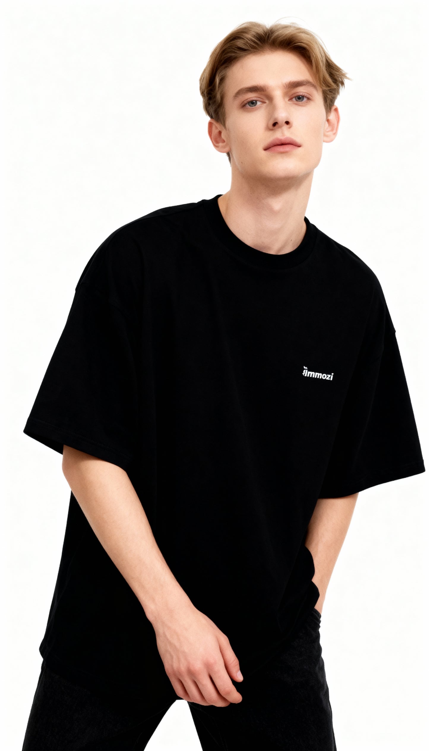 Premium Unisex Oversized Drop Shoulder T-Shirt Black – EMMOZI