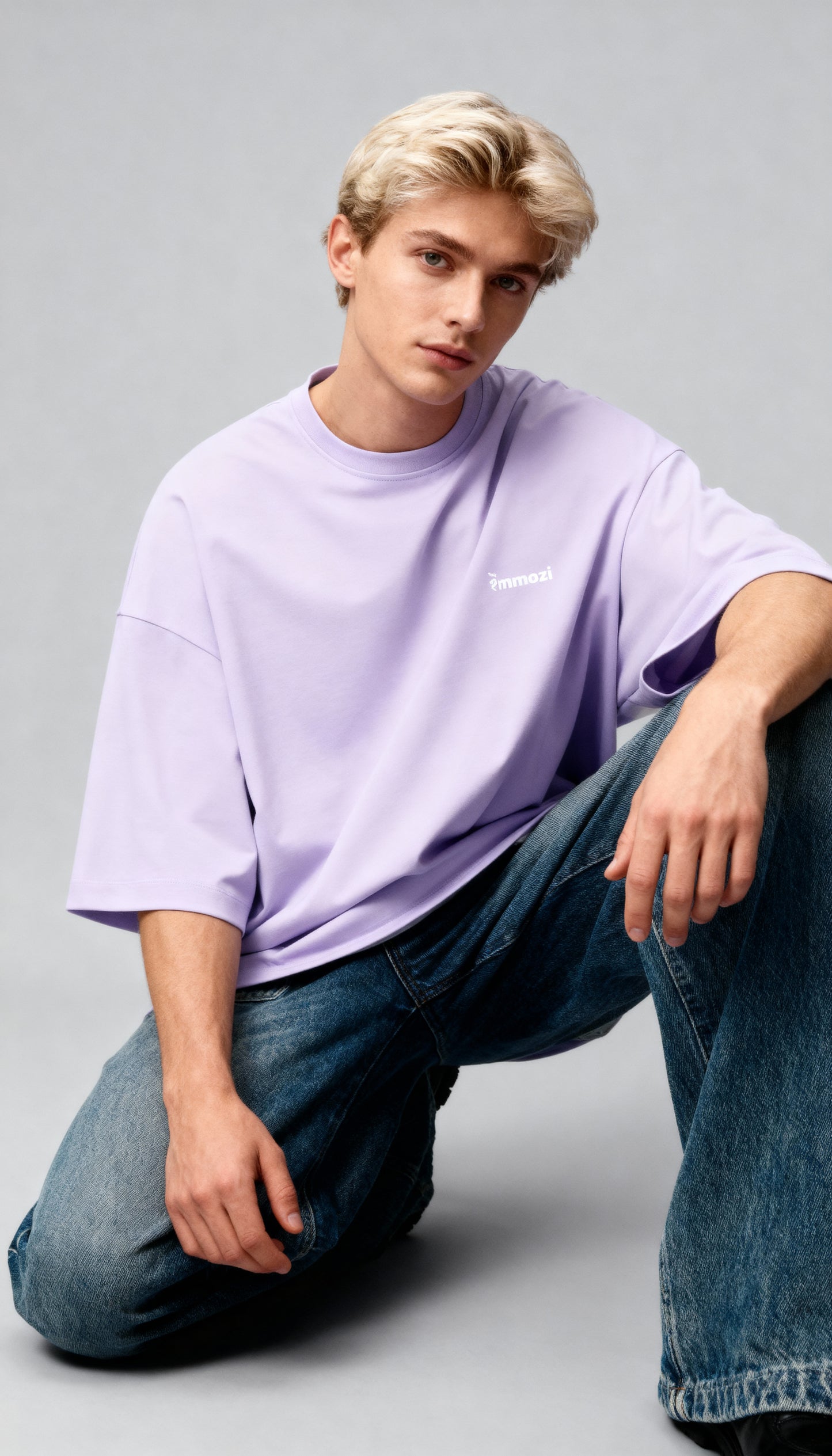 Premium Unisex Oversized Drop Shoulder T-Shirt Lavender – EMMOZI