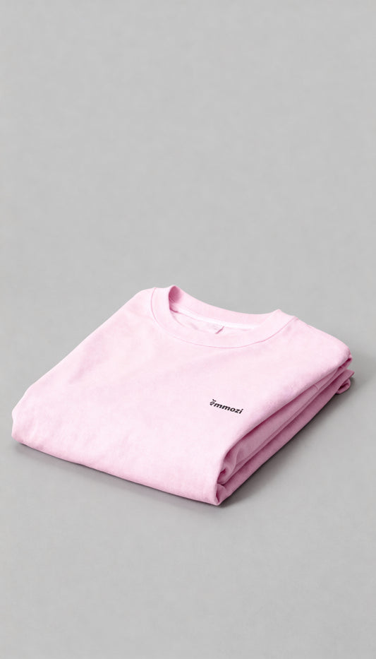 Premium Unisex Oversized Drop Shoulder T-Shirt Baby Pink – EMMOZI