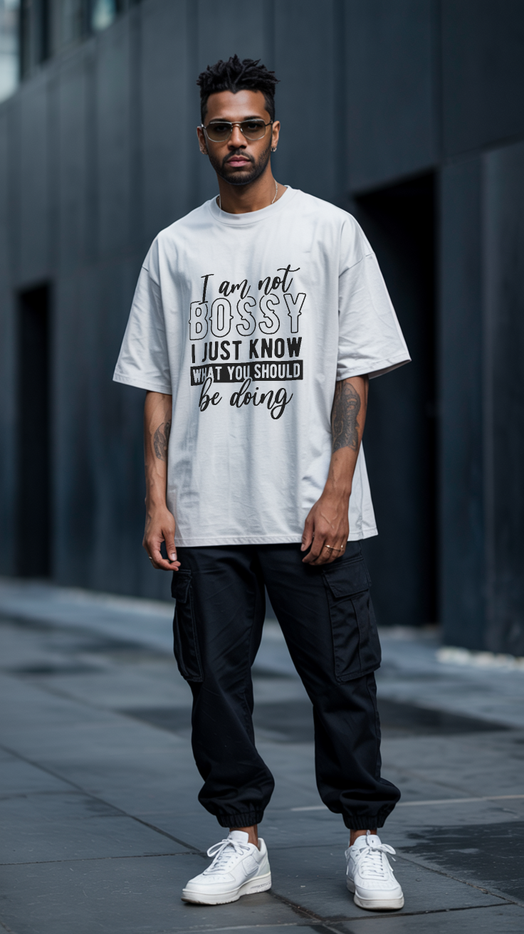 I Am Not Bossy- Premium Oversized T-Shirt - White