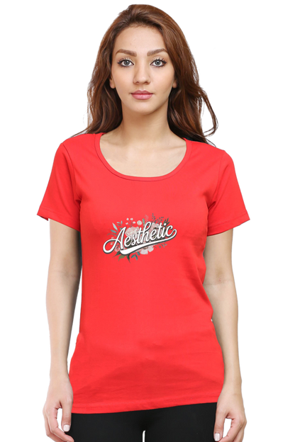 Aesthatic Round Neck Half Sleeve T-Shirt