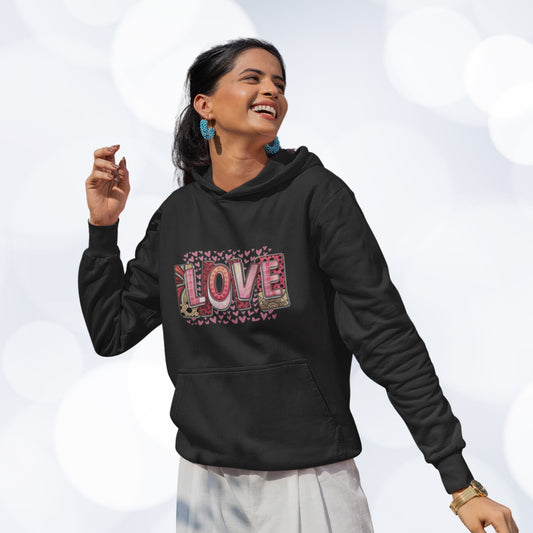 LOVE Premium Regular Fit Hoodie for Her - Black