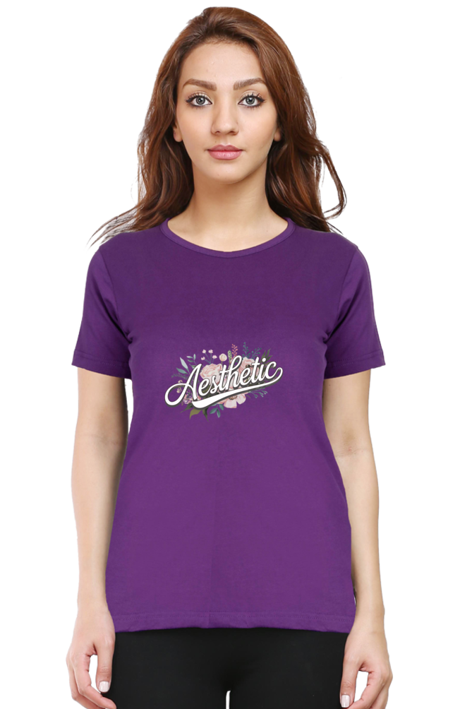 Aesthatic Round Neck Half Sleeve T-Shirt