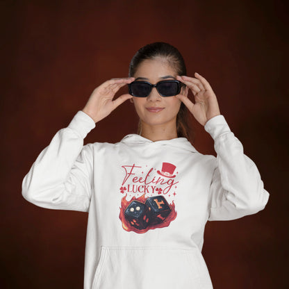 Feeling Lucky Premium Regular Fit Hoodie for Her - White