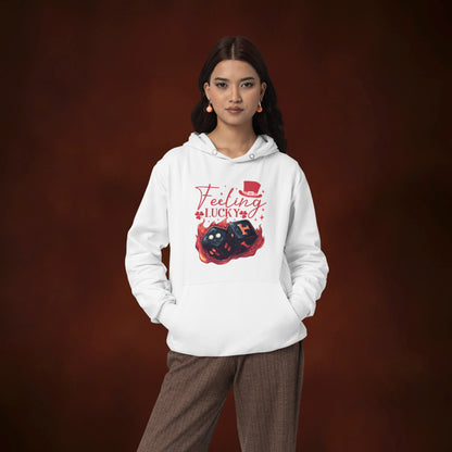Feeling Lucky Premium Regular Fit Hoodie for Her - White
