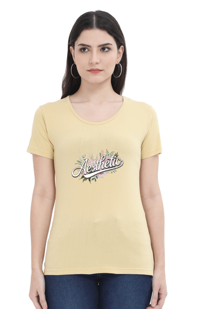 Aesthatic Round Neck Half Sleeve T-Shirt