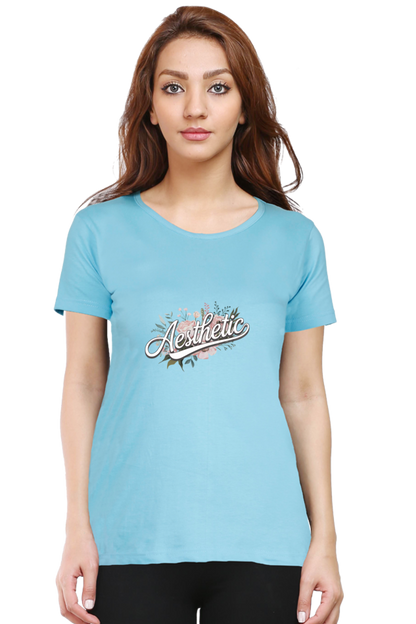 Aesthatic Round Neck Half Sleeve T-Shirt