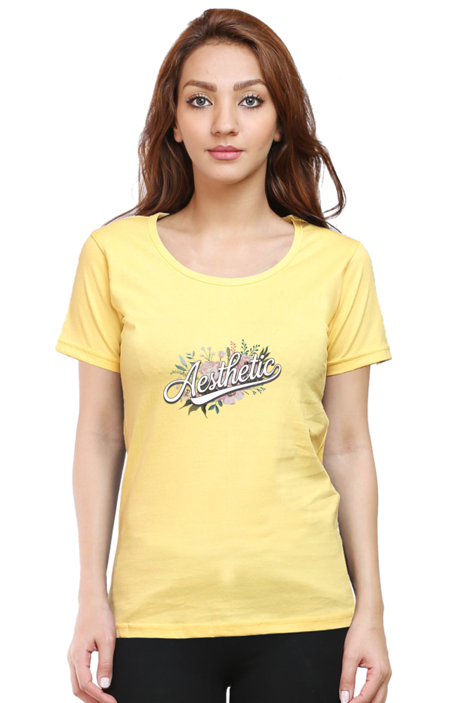 Aesthatic Round Neck Half Sleeve T-Shirt