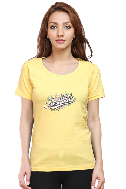 Aesthatic Round Neck Half Sleeve T-Shirt