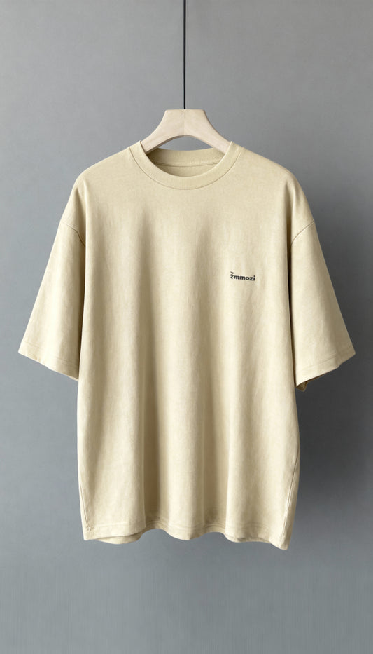 Standard Unisex Oversized T-Shirt Beige - EMMOZI
