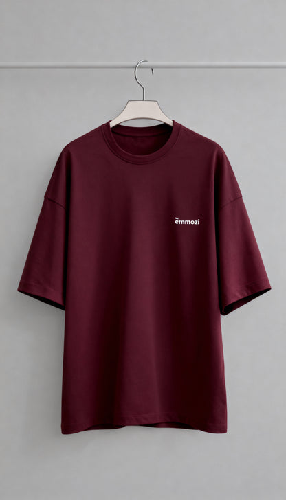 Premium Unisex Oversized Drop Shoulder T-Shirt Maroon – EMMOZI