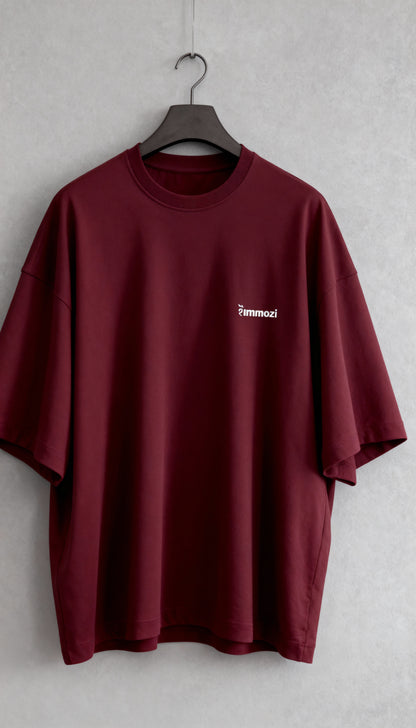 Premium Unisex Oversized Drop Shoulder T-Shirt Maroon – EMMOZI