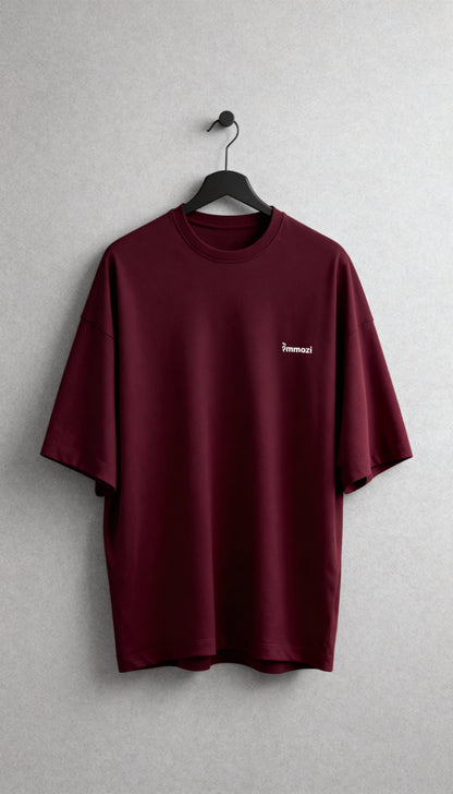 Premium Unisex Oversized Drop Shoulder T-Shirt Maroon – EMMOZI