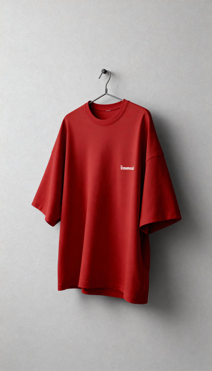 Premium Unisex Oversized Drop Shoulder T-Shirt Red – EMMOZI