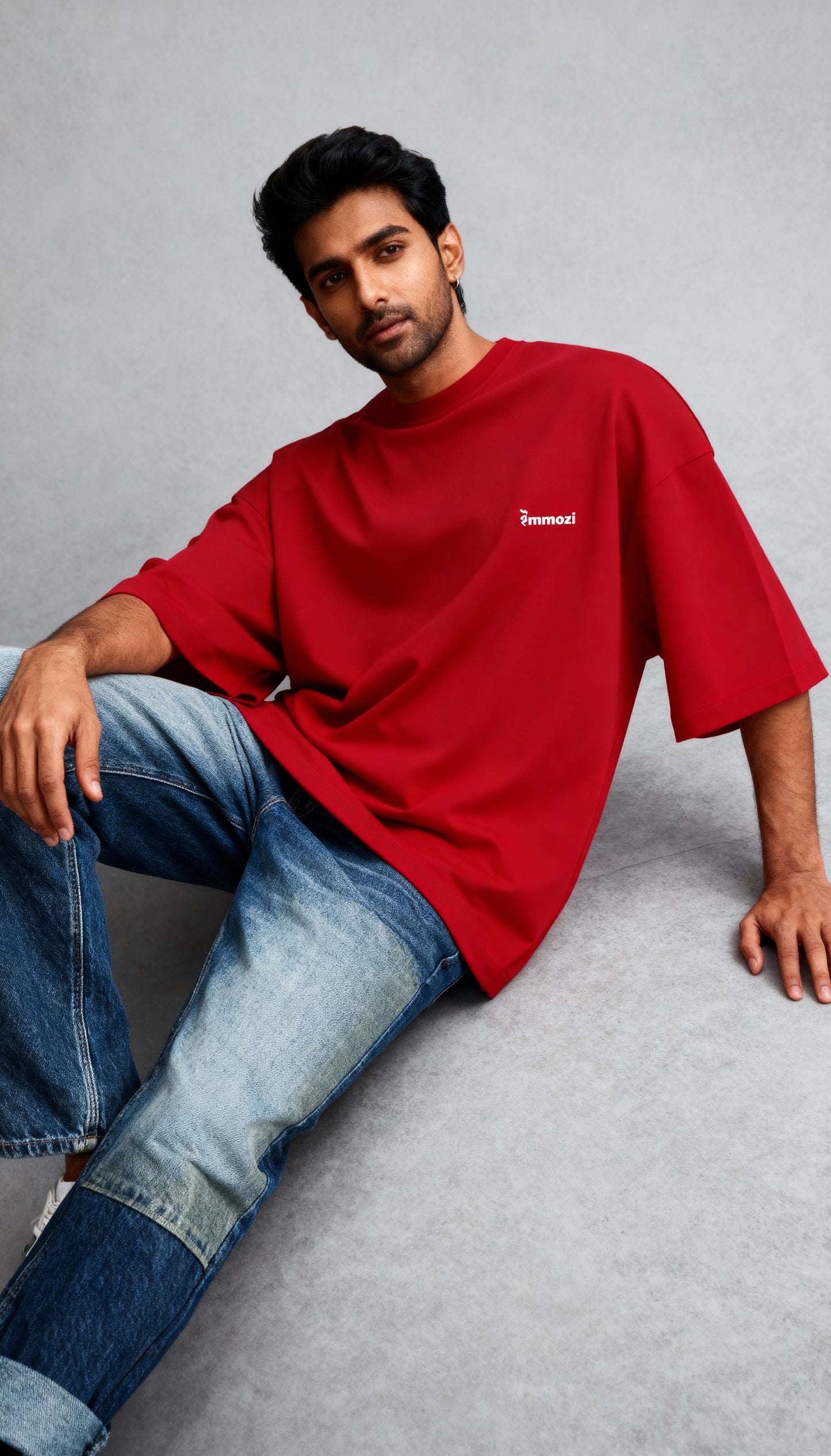 Premium Unisex Oversized Drop Shoulder T-Shirt Red – EMMOZI