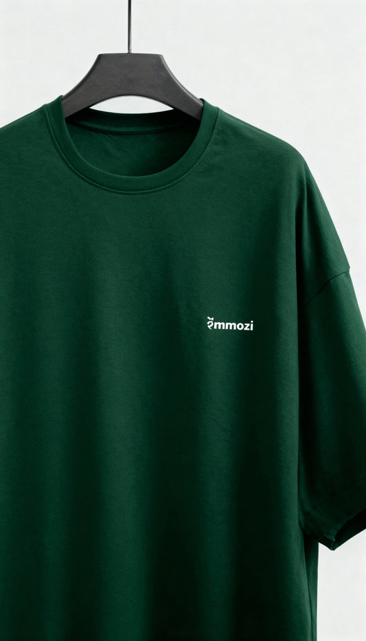 Premium Unisex Oversized Drop Shoulder T-Shirt Bottle Green – EMMOZI