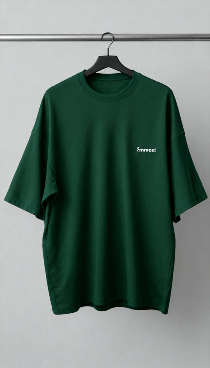 Premium Unisex Oversized Drop Shoulder T-Shirt Bottle Green – EMMOZI