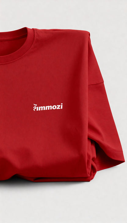 Premium Unisex Oversized Drop Shoulder T-Shirt Red – EMMOZI