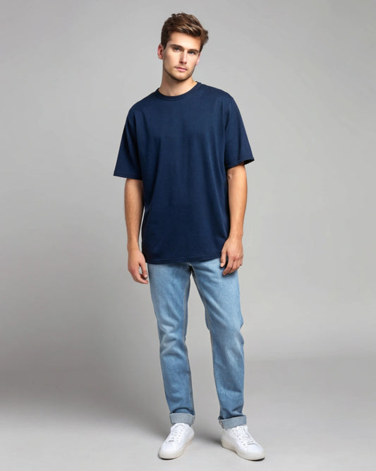 Plain Oversized Tees - Premium Quality Navy Blue