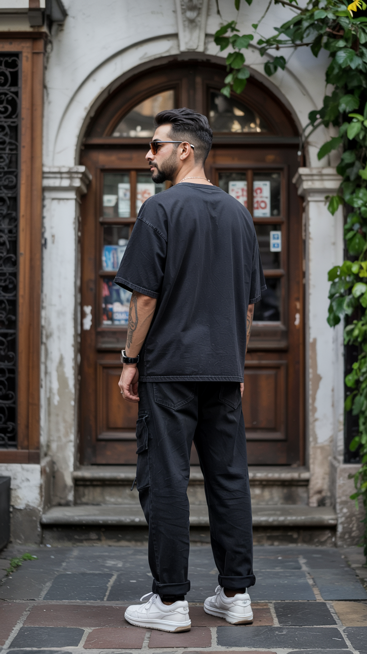 মা আমি শদিয়ালৈ যামেই - Premium Oversized T-Shirt - Black