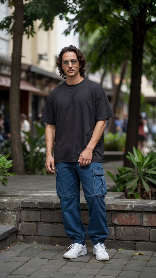 অতি ভক্তি চোৰৰ লক্ষণ - Premium Oversized T-Shirt - Black